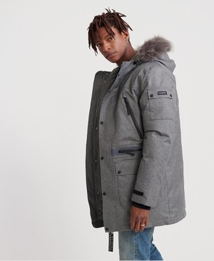 Superdry Waterproof Premium Ultimate Down Parka Férfi Kabát Szürke | YQLWP6823